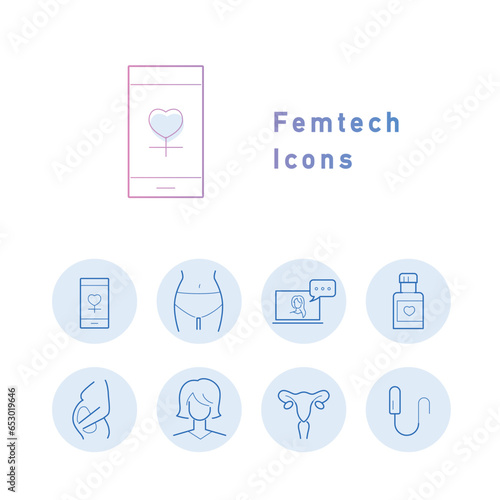 フェムテックのカラーアイコンセット