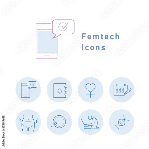 フェムテックのカラーアイコンセット