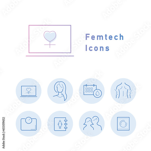 フェムテックのカラーアイコンセット