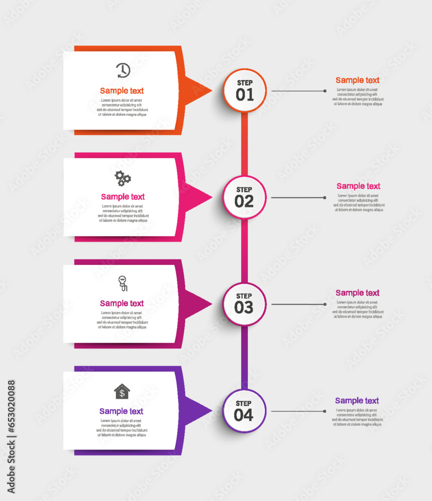 Vector infographic template with 4 options or steps. Can be used for ...