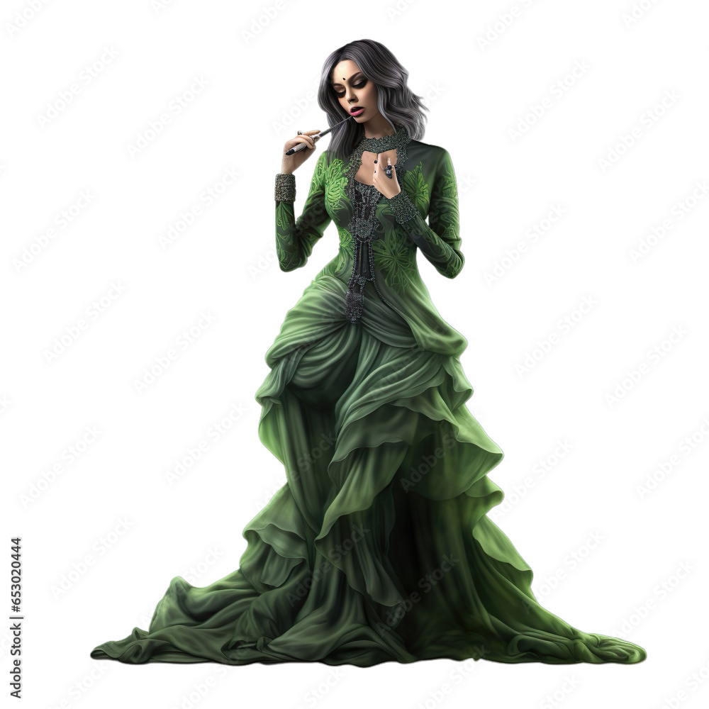 woman in green dress woman in green dress