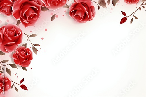 red roses frame with copy space
