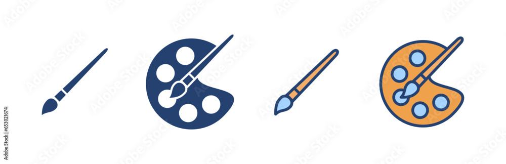 Paint icon vector. paint brush sign and symbol. paint roller icon vector Paint icon vector. paint brush sign and symbol. paint roller icon vector