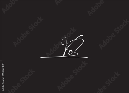 VC initial letter logo  design and handwriting logo