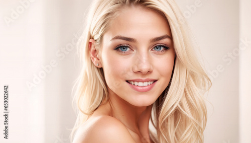 Beautiful fashion blond model portrait