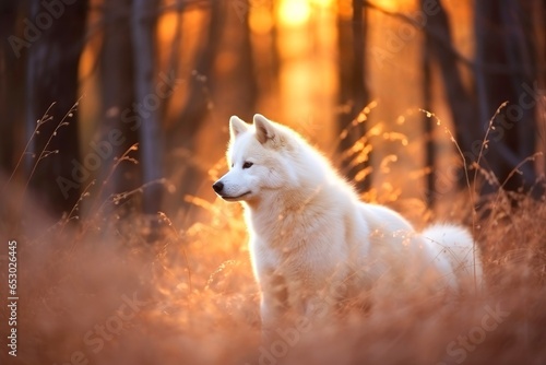 Close-up of cute dog with beautiful bokeh background