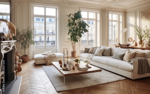 A cozy Parisian living room. Generative AI