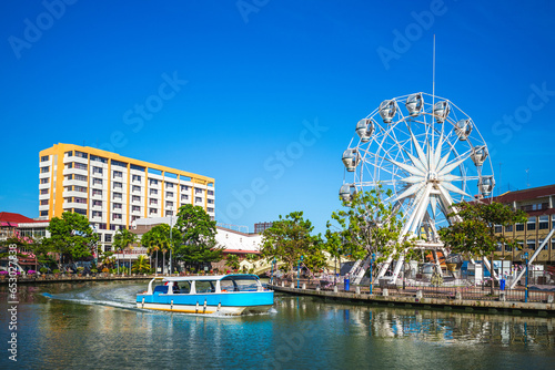 Scenery of Melaka riverbank in melaka, malacca, malaysia