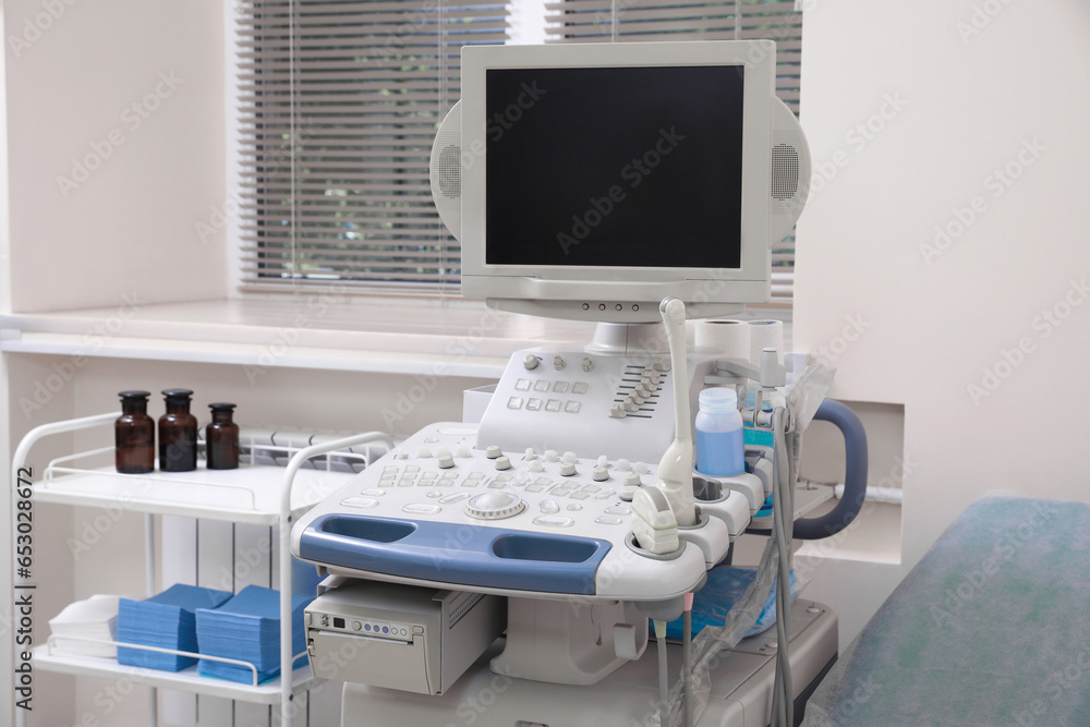 Ultrasound machine and medical trolley in hospital Ultrasound machine and medical trolley in hospital