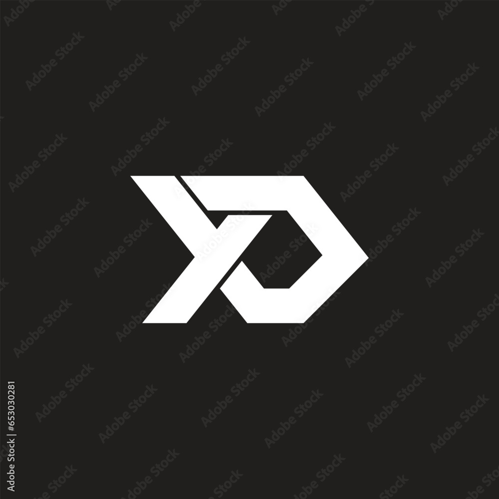 letter xd overlapping 3d flat logo vector letter xd overlapping 3d flat logo vector