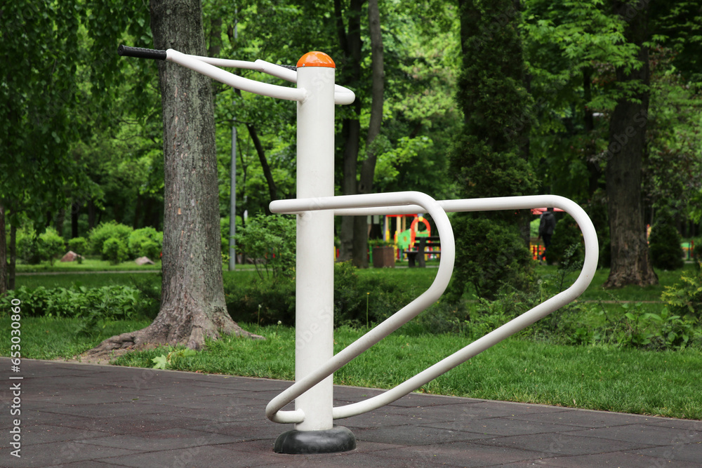 Fototapeta premium Empty outdoor gym with push up bars