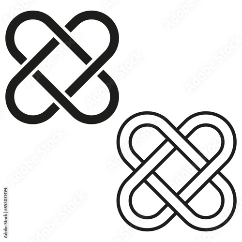 Interlocking icon set. Interconnection symbol. Combine sign collection. Vector illustration. EPS 10.