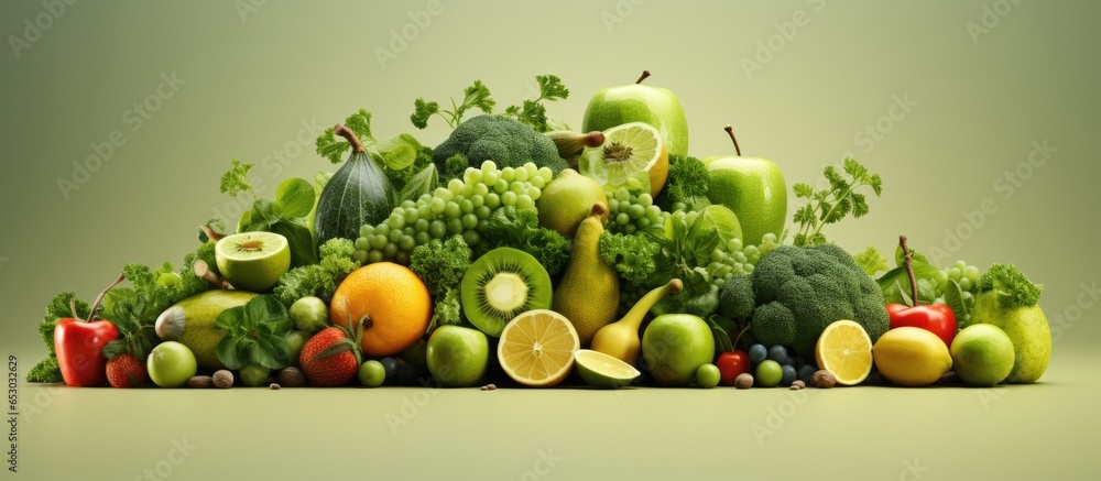 symbolizes healthy eating with fruits and vegetables representing a shift from fatty and unhealthy foods specifically for diabetes or diabetic diets