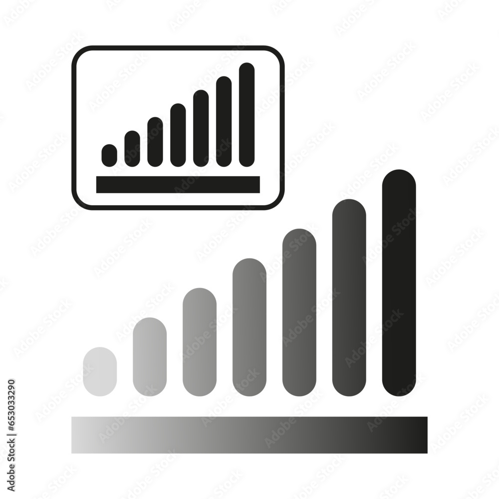 Bar chart bar graph symbol. Rounded rectangle chart concept. Vector illustration. EPS 10. Bar chart bar graph symbol. Rounded rectangle chart concept. Vector illustration. EPS 10.