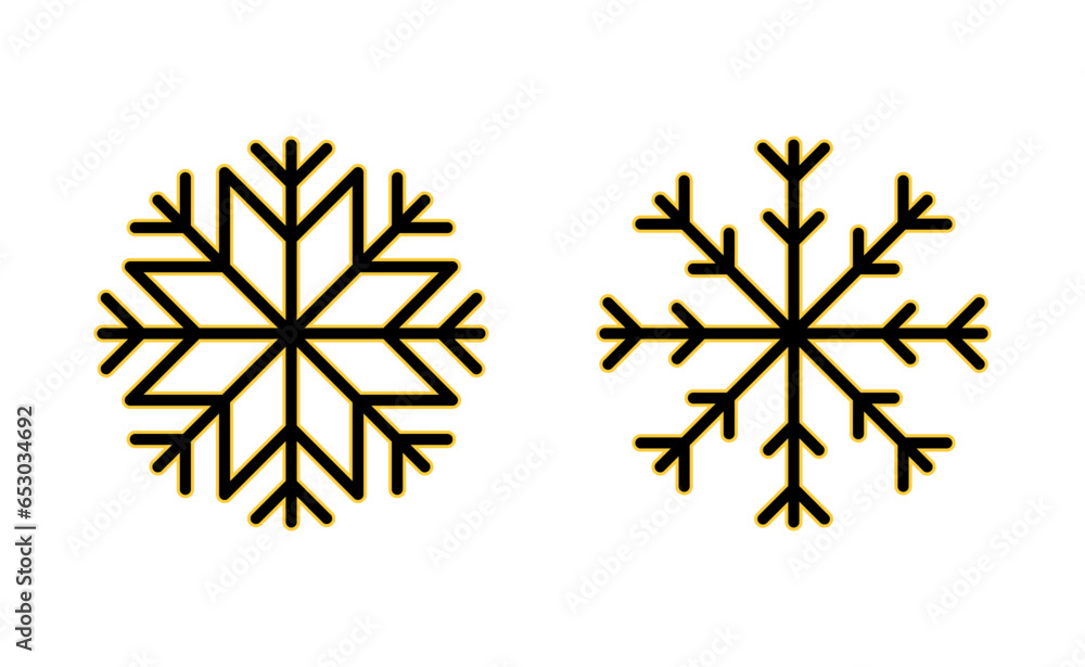 Snow icon set for web and mobile app. snowflake sign and symbol