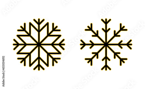 Snow icon set for web and mobile app. snowflake sign and symbol