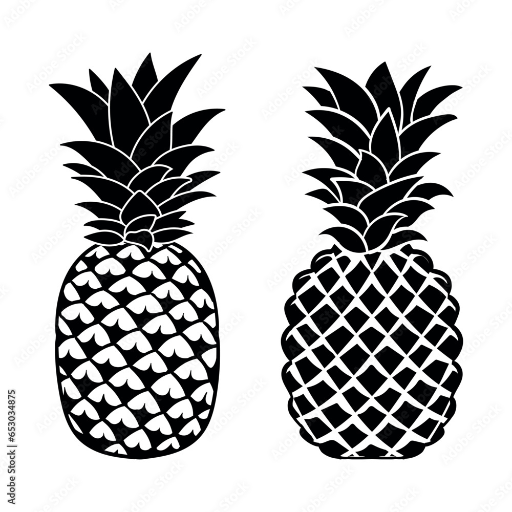 hand drawn pineapple silhouette hand drawn pineapple silhouette