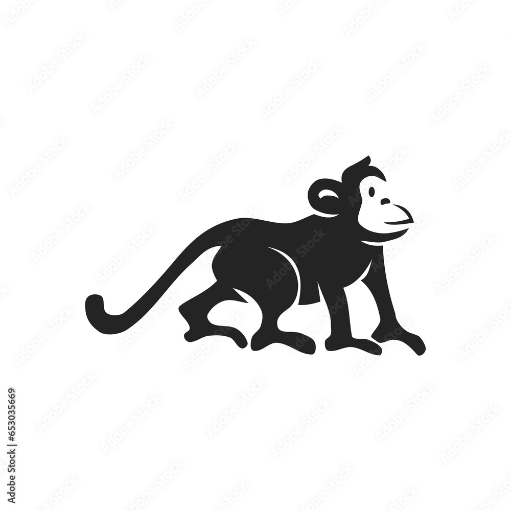 monkey logo template Isolated. Brand Identity. Icon Abstract Vector graphic