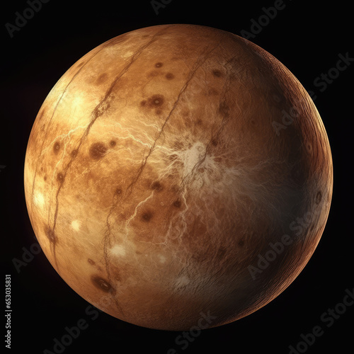 Venus planet isolated on a black background