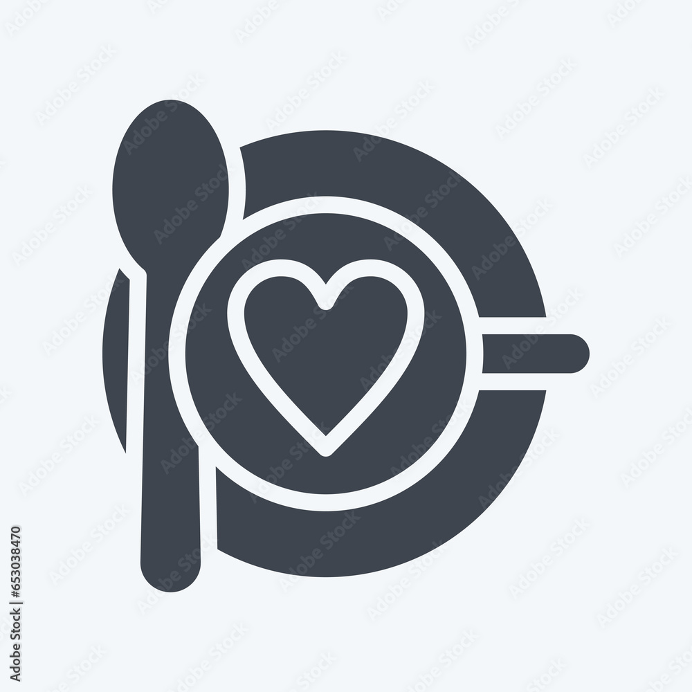 Icon Date. related to Valentine's Day symbol. glyph style. simple design editable. simple illustration Icon Date. related to Valentine's Day symbol. glyph style. simple design editable. simple illustration