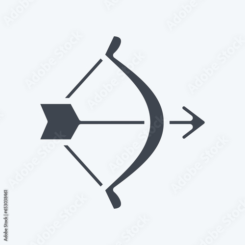 Icon Bow and Arrow. related to Valentine's Day symbol. glyph style. simple design editable. simple illustration