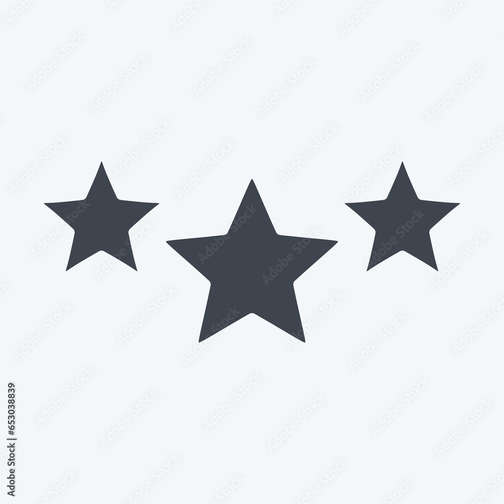 Icon 3 Stars. related to Stars symbol. glyph style. simple design editable. simple illustration. simple vector icons Icon 3 Stars. related to Stars symbol. glyph style. simple design editable. simple illustration. simple vector icons