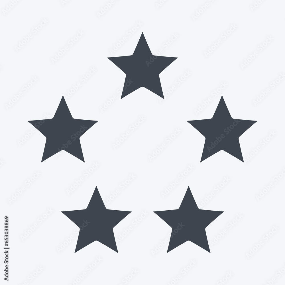 Icon Five Stars. related to Stars symbol. glyph style. simple design editable. simple illustration. simple vector icons Icon Five Stars. related to Stars symbol. glyph style. simple design editable. simple illustration. simple vector icons