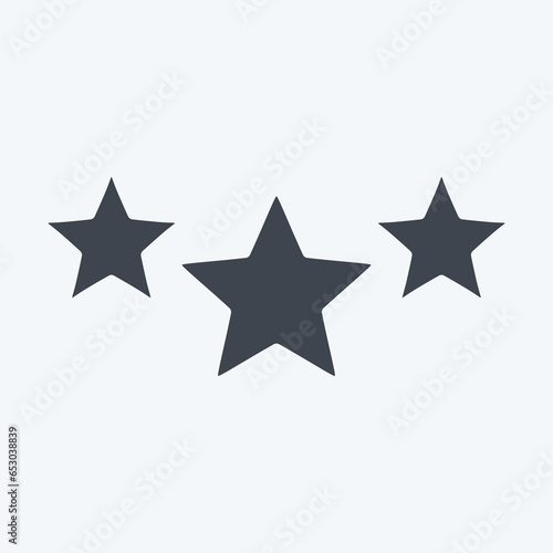 Icon 3 Stars. related to Stars symbol. glyph style. simple design editable. simple illustration. simple vector icons