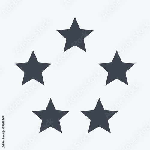 Icon Five Stars. related to Stars symbol. glyph style. simple design editable. simple illustration. simple vector icons