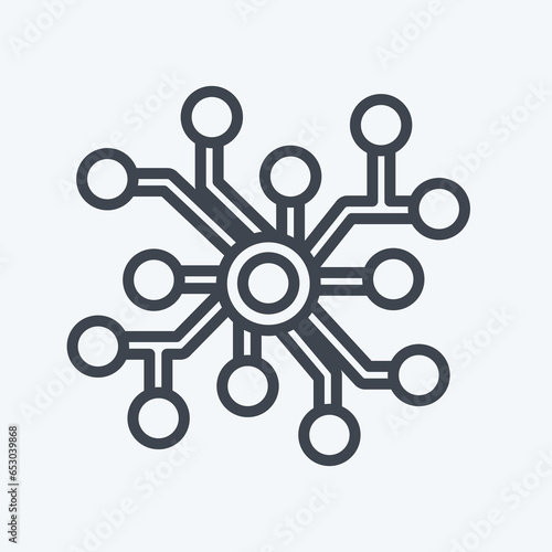 Icon Neural Network. related to Machine Learning symbol. line style. simple design editable. simple illustration. simple vector icons