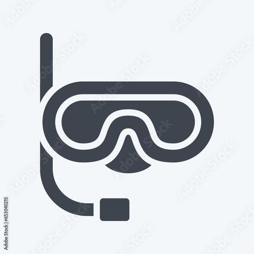 Icon Mask and Snorkel. related to Thailand symbol. glyph style. simple design editable. simple illustration. simple vector icons. World Travel tourism. Thai