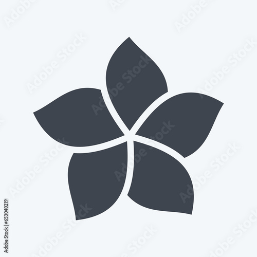 Icon Plumeria. related to Thailand symbol. glyph style. simple design editable. simple illustration. simple vector icons. World Travel tourism. Thai