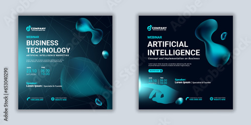 Digital marketing artificial intteligence social media business template gradient mesh background