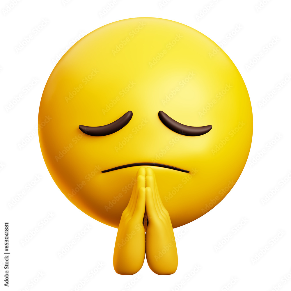 Feel Guilty Sorry Face Emoji 3d Style Emoticon Stock Illustration 