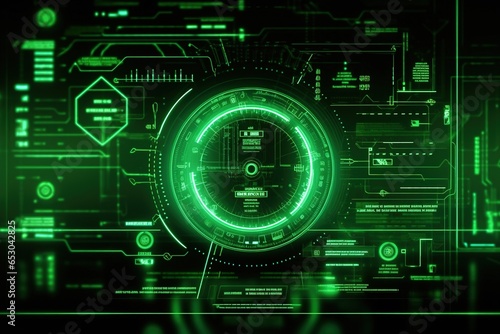 Abstract technology hud interface hologram elements neon lights, circle percent vitality innovation on hi tech future design