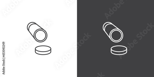 Dosing Drugs Vector Linear Icon. Pharmacological Medications Dosage Outline Cliparts. Disease Treatment Prescription Pictograms Collection. Medical Therapy Vector Illustration
