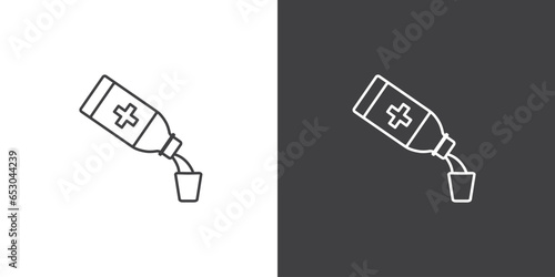 Pharmacist cough syrup icon. Outline pharmacist cough syrup vector icon for web design isolated on white background, 