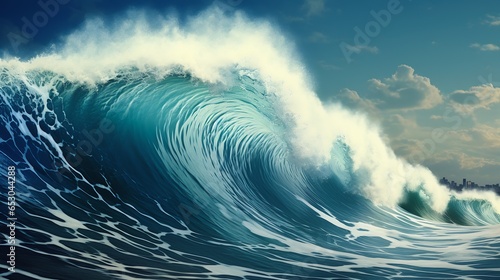 closeup large wave ocean city background soft shading digital eternity chemically propelled non binary model vague princess advertising visualization pale blue reefs photo