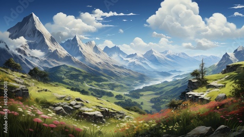 Explore Majestic Mountain Vistas: A Captivating Journey Amidst Nature's Serene Beauty, generative AI