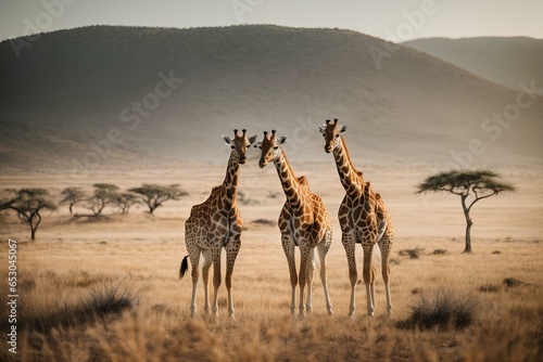 giraffe in the savannah © savior