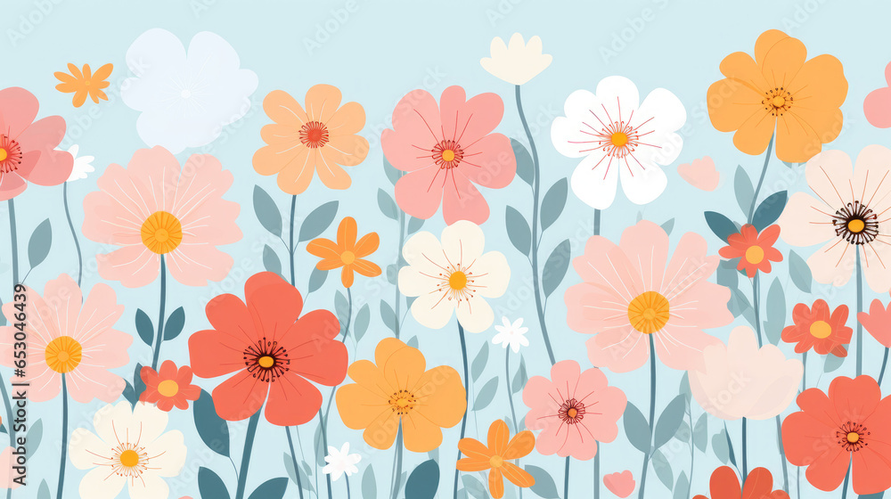 Fototapeta premium seamless pattern with flowers