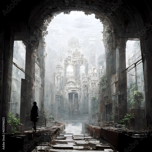 I ran for so long that I lost the knowledge of him I go into this abandoned city that emanates an atmosphere of restlessness of not being more aqui and find a place of calm linimal spaces ruin  photo