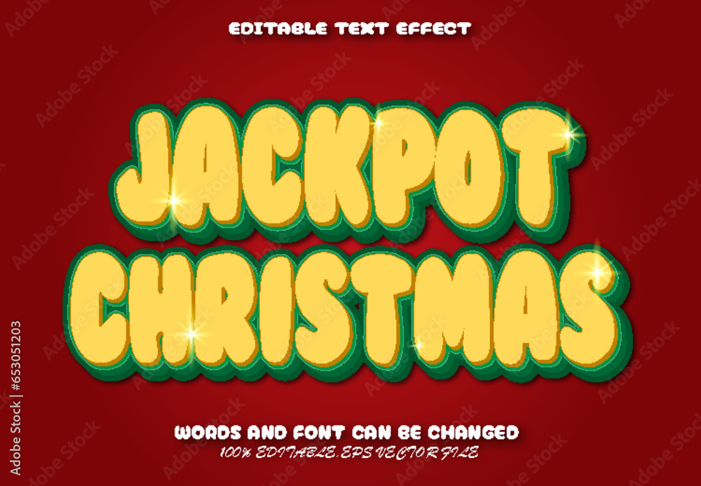 Jackpot Christmas Editable Text Effect Cartoon Style