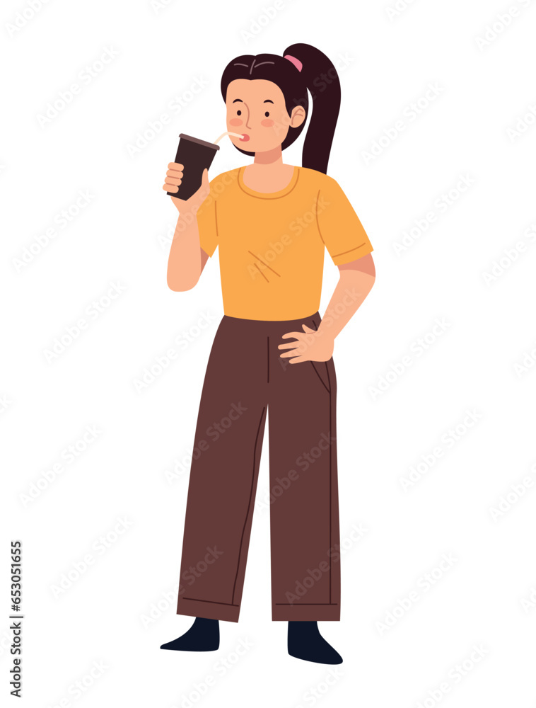 woman drinking coffee reusable cup