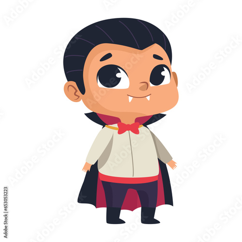 halloween disguised dracula boy