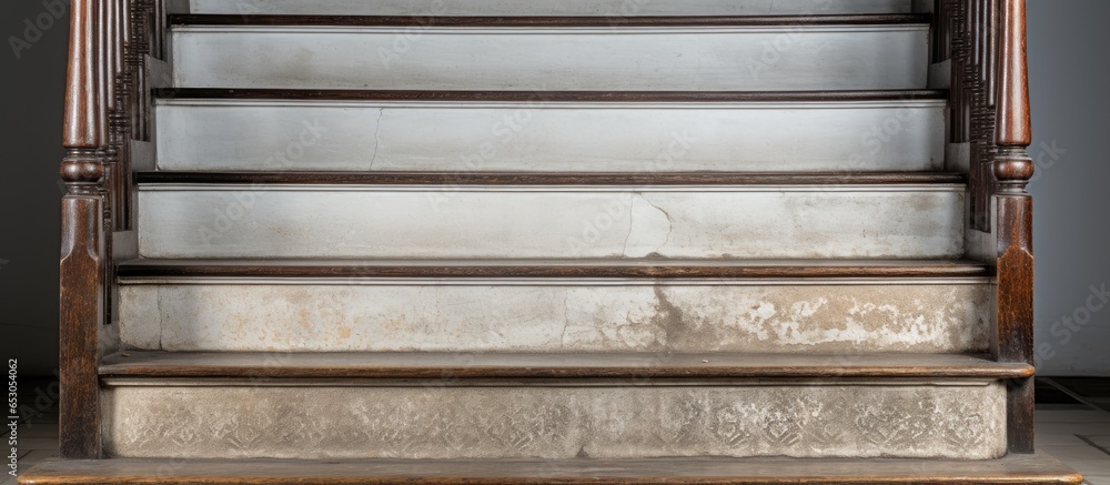 Pre and post tidying an aged grimy tile stairs Pre and post tidying an aged grimy tile stairs