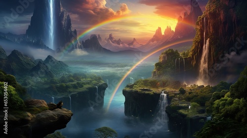 rainbow over falls © faiz