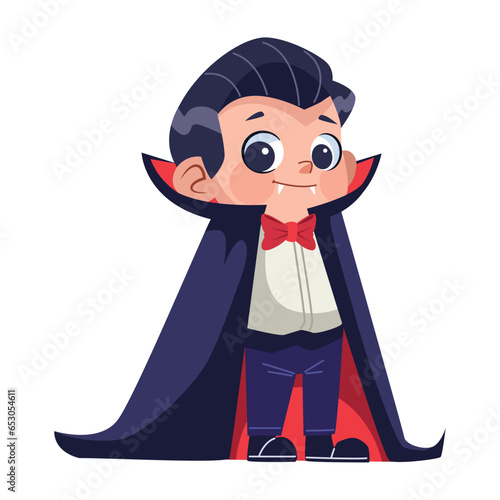 halloween kid disguised dracula