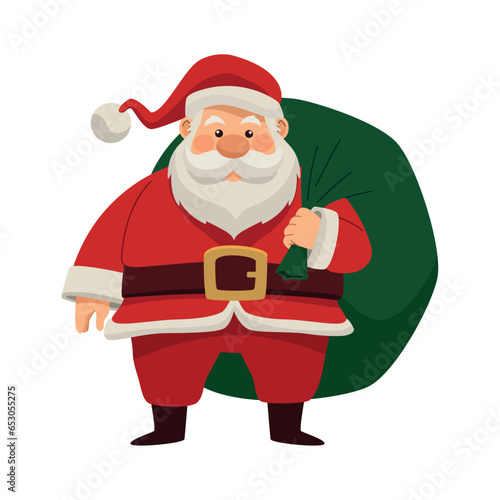 santa claus with green bag