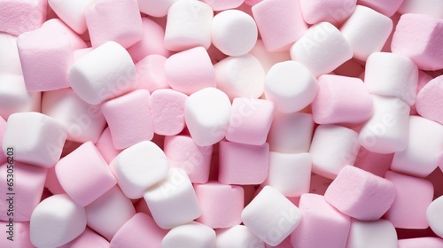 close up of pink marshmallows